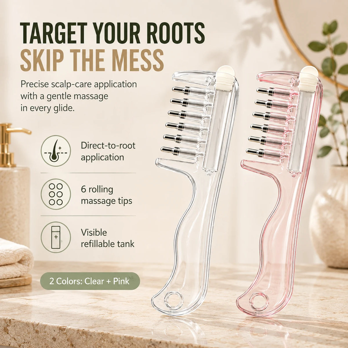 Refillable Scalp Liquid Applicator & Massage Comb