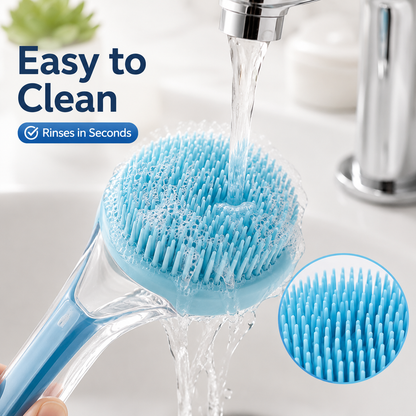 2-in-1 Pet Bath Brush with Shampoo Dispenser – Gentle Grooming & Deshedding Scrubber for Dogs & Cats