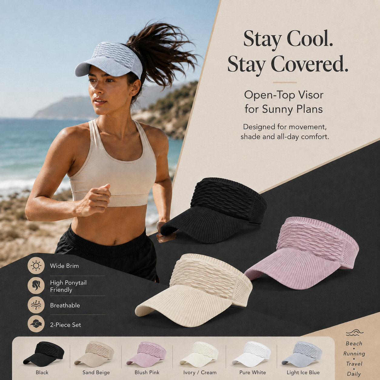High-Ponytail Sun Visor Hats 🧢 | Buy 1 Get 1 Free