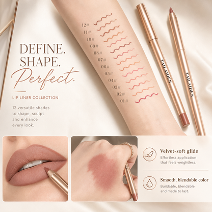 12PCS Matte Lip Liner Set – Waterproof Creamy Lip Liner Pencils for Long-Lasting Defined Lips 🔥