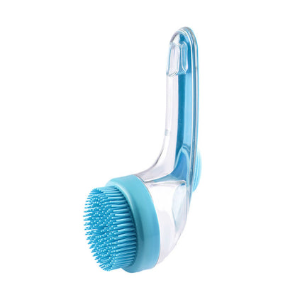2-in-1 Pet Bath Brush with Shampoo Dispenser – Gentle Grooming & Deshedding Scrubber for Dogs & Cats