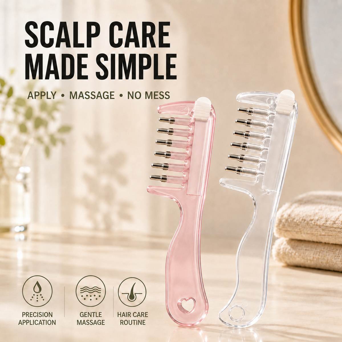 Refillable Scalp Liquid Applicator & Massage Comb 🔥