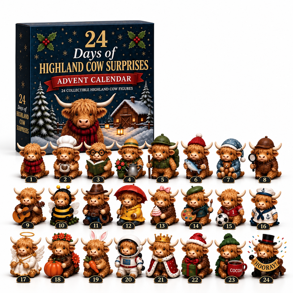 🐮 Highland Cow Advent Calendar – 24 Days of Surprises