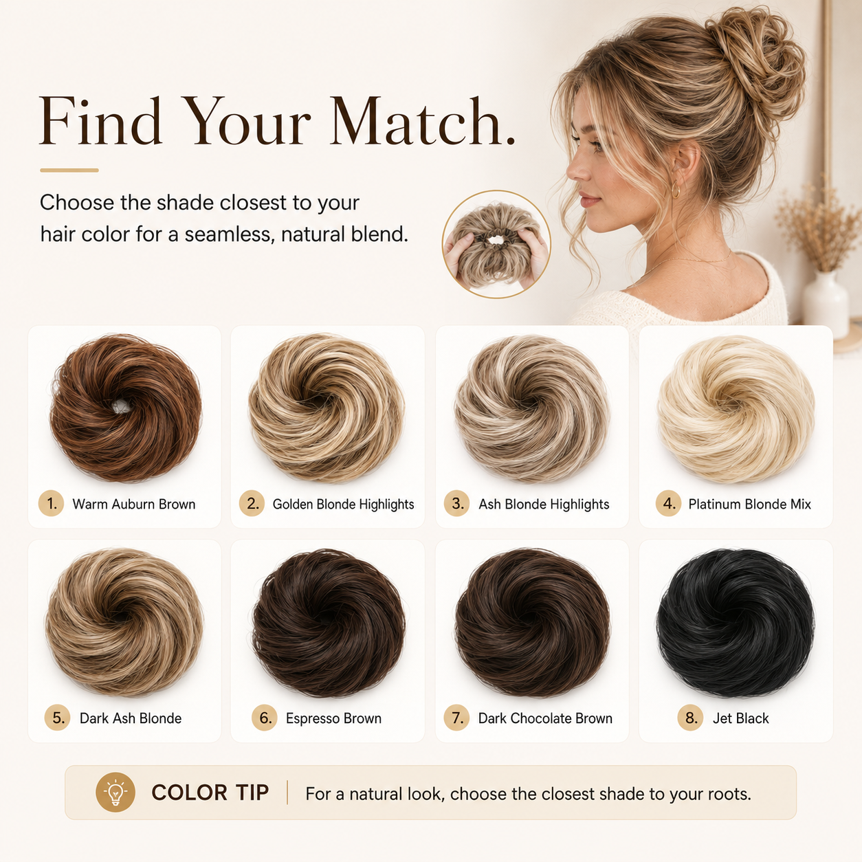 Messy Bun Hair Piece Scrunchie for Instant Volume 🔥