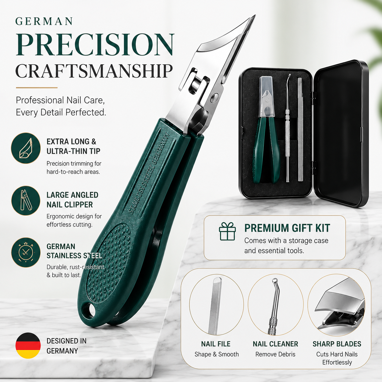 🥳2026 HOT SALE💅Precision Wide-Jaw Nail Clipper Kit