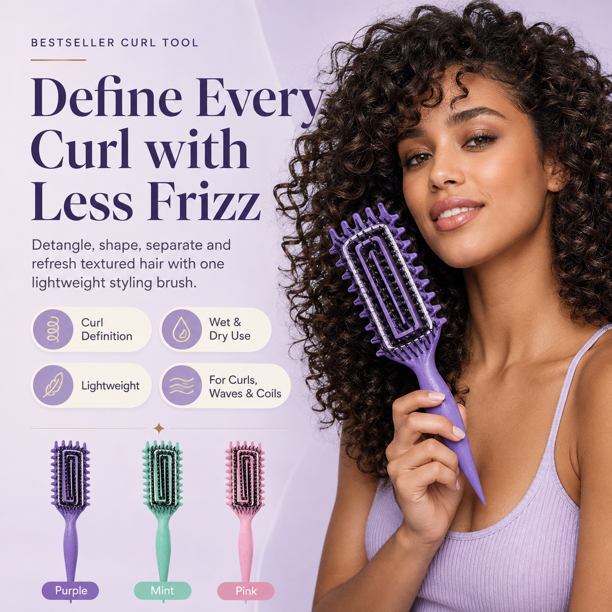 2026 Curl Defining & Detangling Brush 🔥