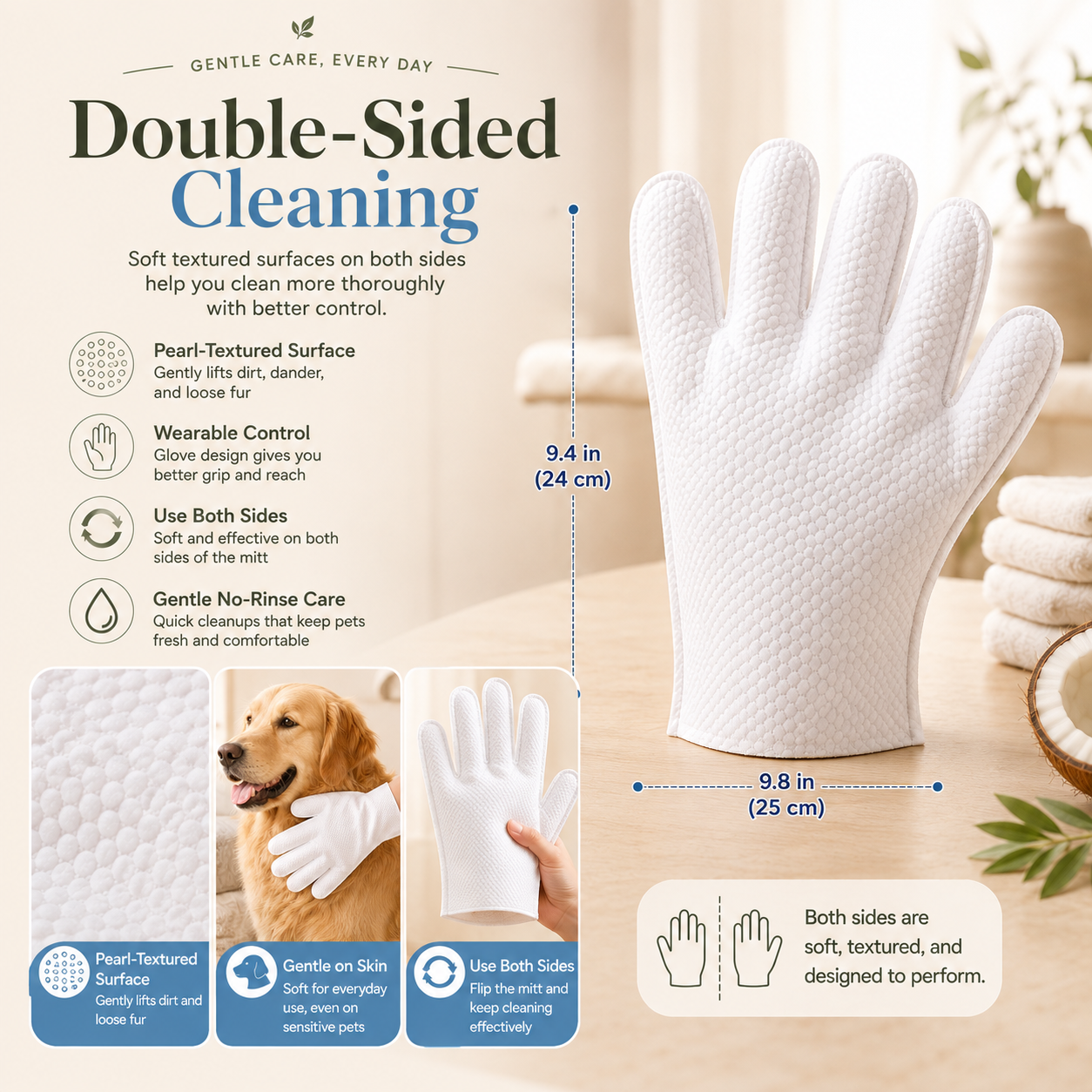 40-Piece Coconut Pet Grooming Glove Wipes 🔥