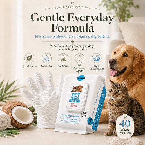 40-Piece Coconut Pet Grooming Glove Wipes 🔥