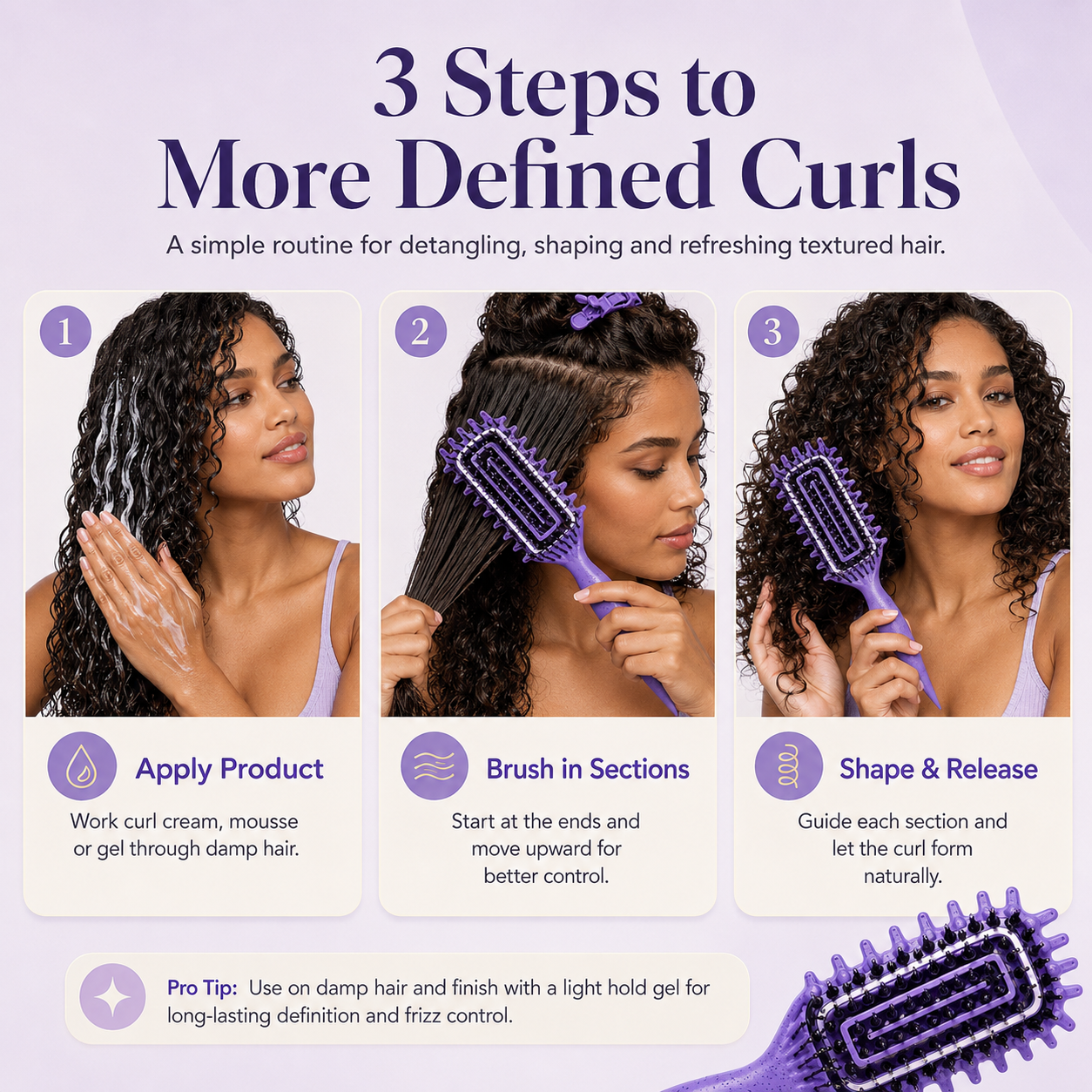 2026 Curl Defining & Detangling Brush 🔥