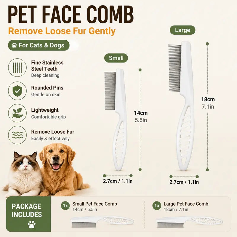 small and large pet grooming comb set
