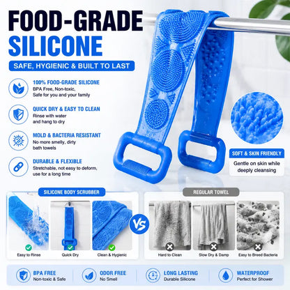 Double-Sided Silicone Back Scrubber 🔥