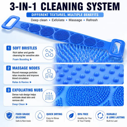 Double-Sided Silicone Back Scrubber 🔥