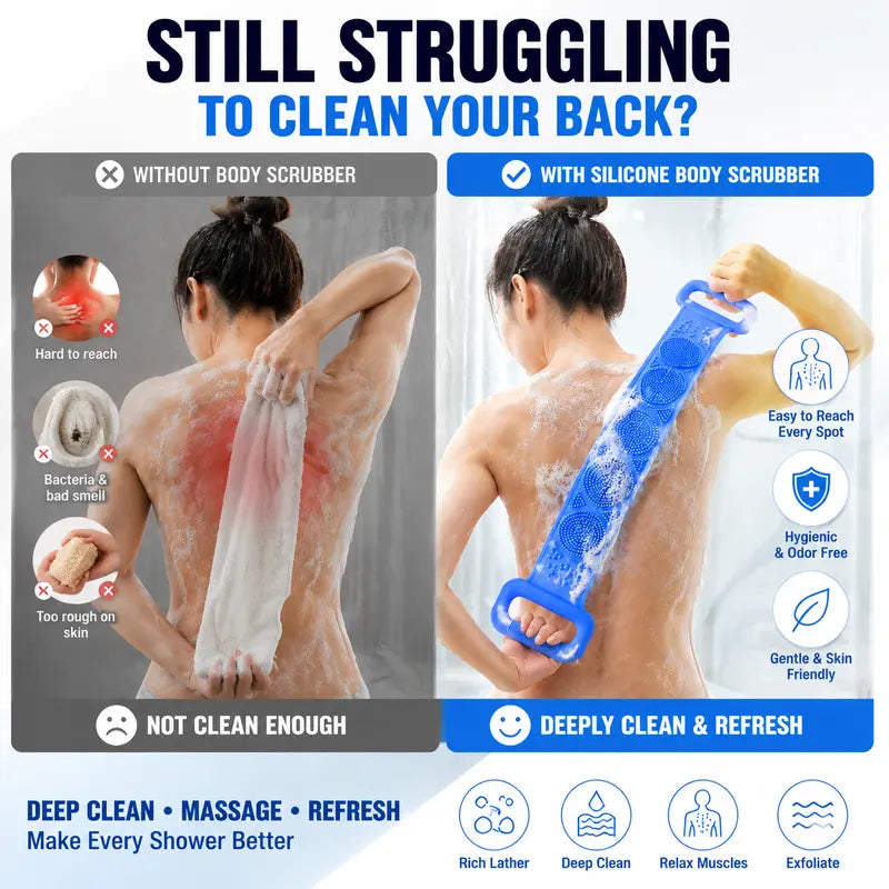 Double-Sided Silicone Back Scrubber 🔥